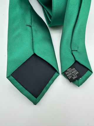 UVU The Town + Co Green Necktie Solid Logo Tip 100% Polyester