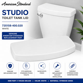 American Standard 735158-400.020 Studio Toilet Tank Lid White Genuine OEM NEW