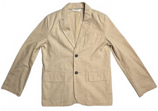 Mens Beige Cotton-Blend Two-Button Blazer Size 38R by Target