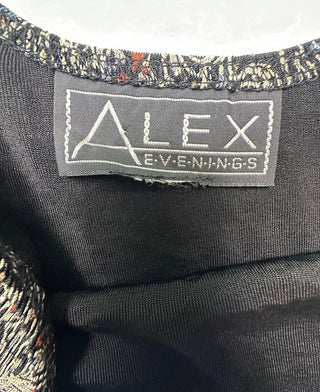 Alex Evenings Black Paisley Sleeveless Tank Top Women