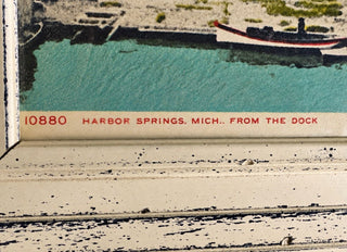 Vintage Harbor Springs Michigan Framed Postcard Wall Art