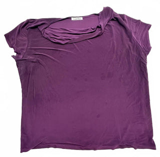 Carol Rose Women's Purple Short Sleeve Cowl Neck Top, Relaxed Fit, Size XL