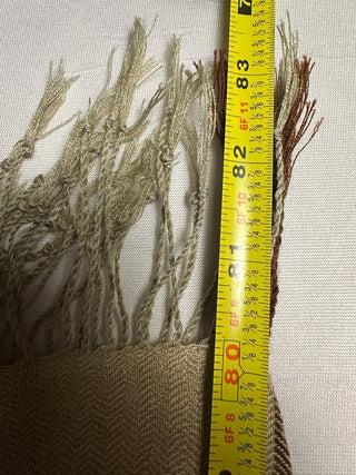 Bohemian Oversized Burnt Orange & Cream Shawl with Beaded