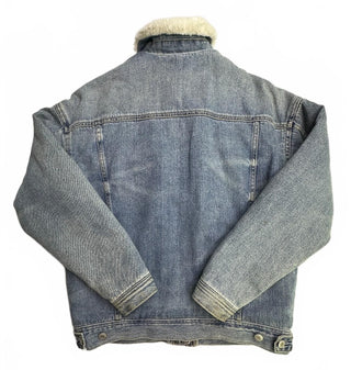 American Eagle Men's XS Blue Denim Sherpa Lined Truck Jacket