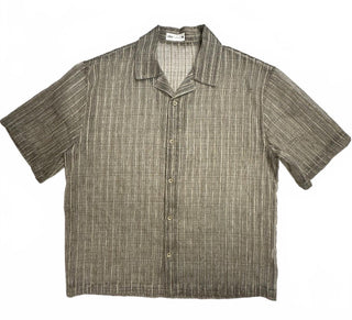 Zara Men's L Textured Plaid Short Sleeve Button Up Shirt