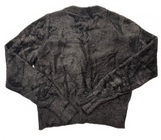 Yesfashion Black Fuzzy Heart Button Cardigan Women’s L