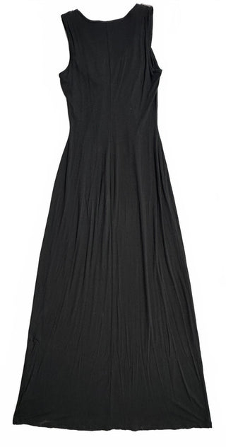 Boston Proper Black Beaded Neckline Maxi Dress XS Boho