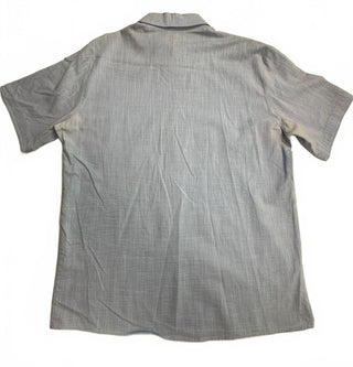 Men's Light Blue Short Sleeve Button-Up Shirt Chest Pocket