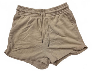 H&M Women's Beige Casual Cotton Blend Shorts with Drawstring