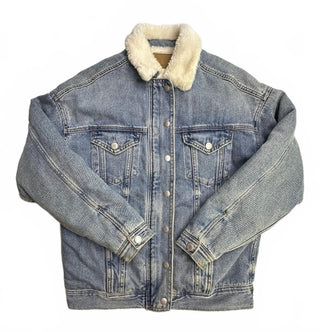 American Eagle Men's XS Blue Denim Sherpa Lined Truck Jacket