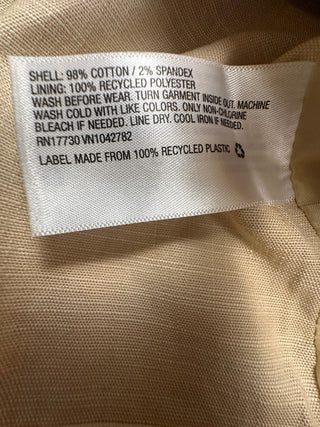 Mens Beige Cotton-Blend Two-Button Blazer Size 38R by Target