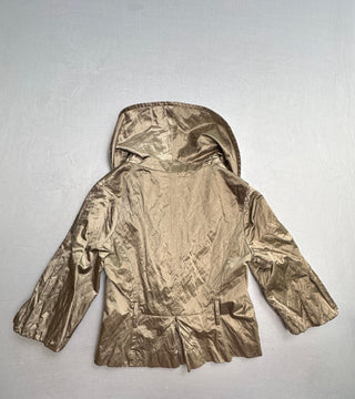 BCBGMAXAZRIA Metallic Bronze Hooded Jacket Women S