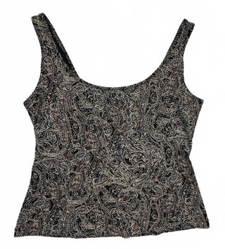 Alex Evenings Black Paisley Sleeveless Tank Top Women
