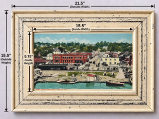 Vintage Harbor Springs Michigan Framed Postcard Wall Art