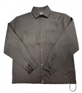 Saints Studio Men's M Black Textured Snap Front Overshirt