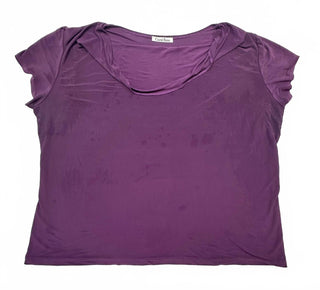 Carol Rose Women's Purple Short Sleeve Cowl Neck Top, Relaxed Fit, Size XL