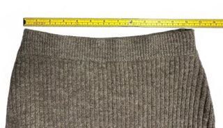 H&M Brown Ribbed Knit Midi Skirt Wool Blend Women XS