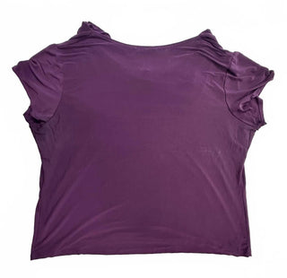 Carol Rose Women's Purple Short Sleeve Cowl Neck Top, Relaxed Fit, Size XL