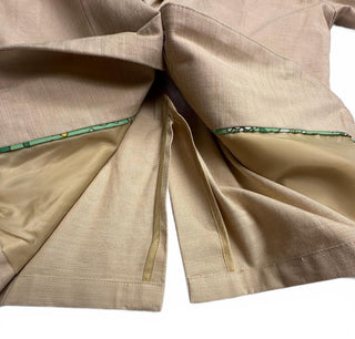 Mens Beige Cotton-Blend Two-Button Blazer Size 38R by Target